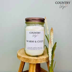 Warm & Cozy Candle - 16oz Mason Jar