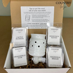 Country Wyx - Wax Melt Starter Pack - Linen Warmer with Spring Wax Melts