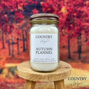 Autumn Flannel Candle - 16oz Mason Jar