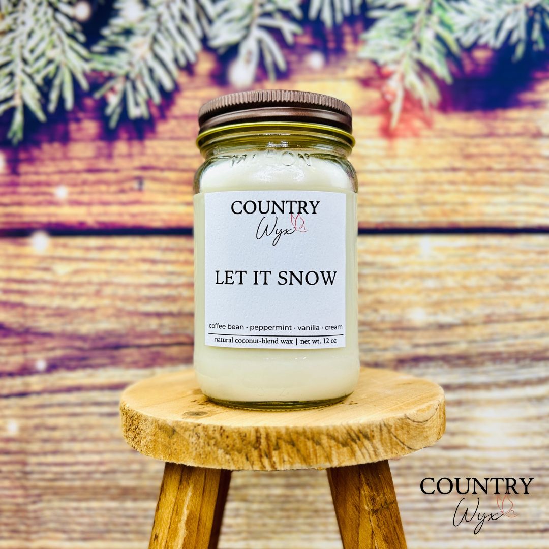 Let It Snow Candle - 16oz Mason Jar