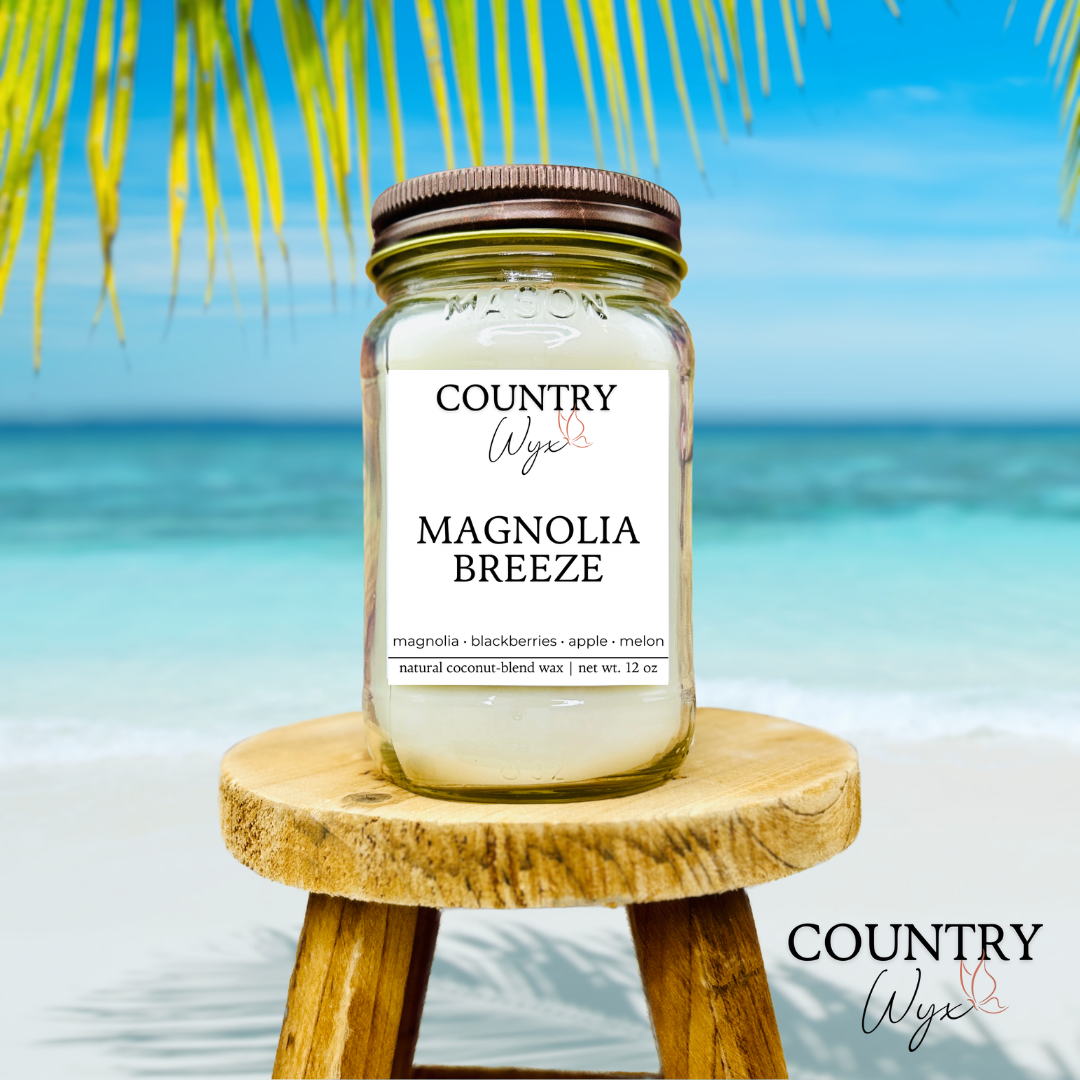 Magnolia Breeze Candle - 16oz Mason Jar