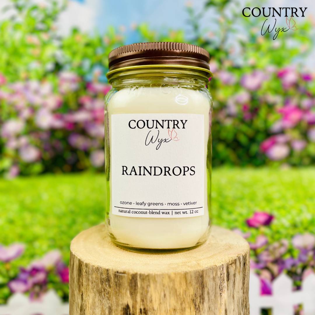 Raindrops Candle - 16oz Mason Jar
