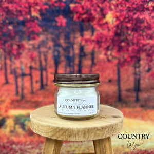 Autumn Flannel Candle - 4oz Mason Jar