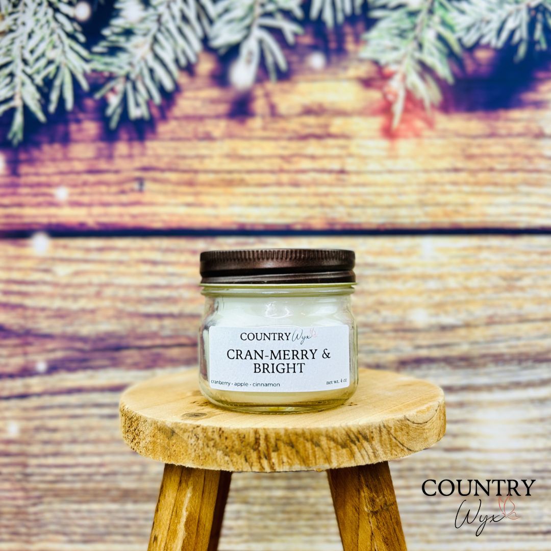 Cran-Merry &amp; Bright Candle - 4oz Mason Jar