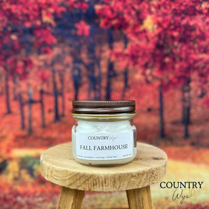 Fall Farmhouse Candle - 4oz Mason Jar