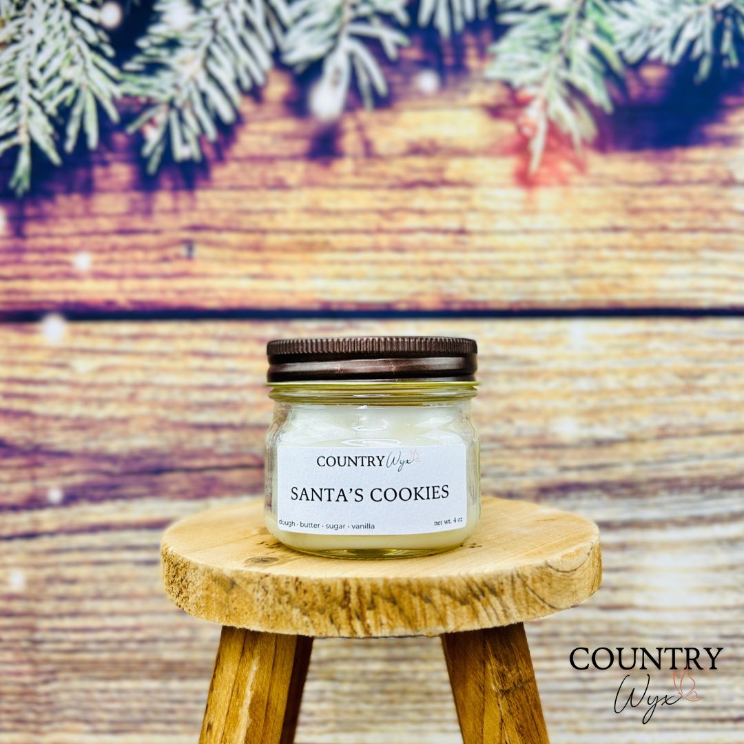 Santa&#39;s Cookies Candle - 4oz Mason Jar