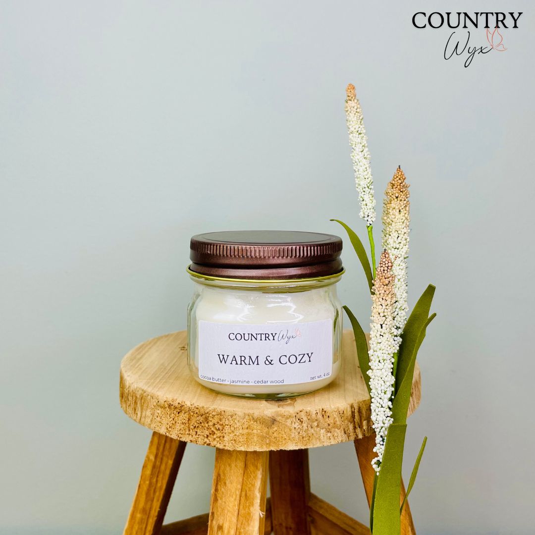 Warm &amp; Cozy Candle - 4oz Mason Jar