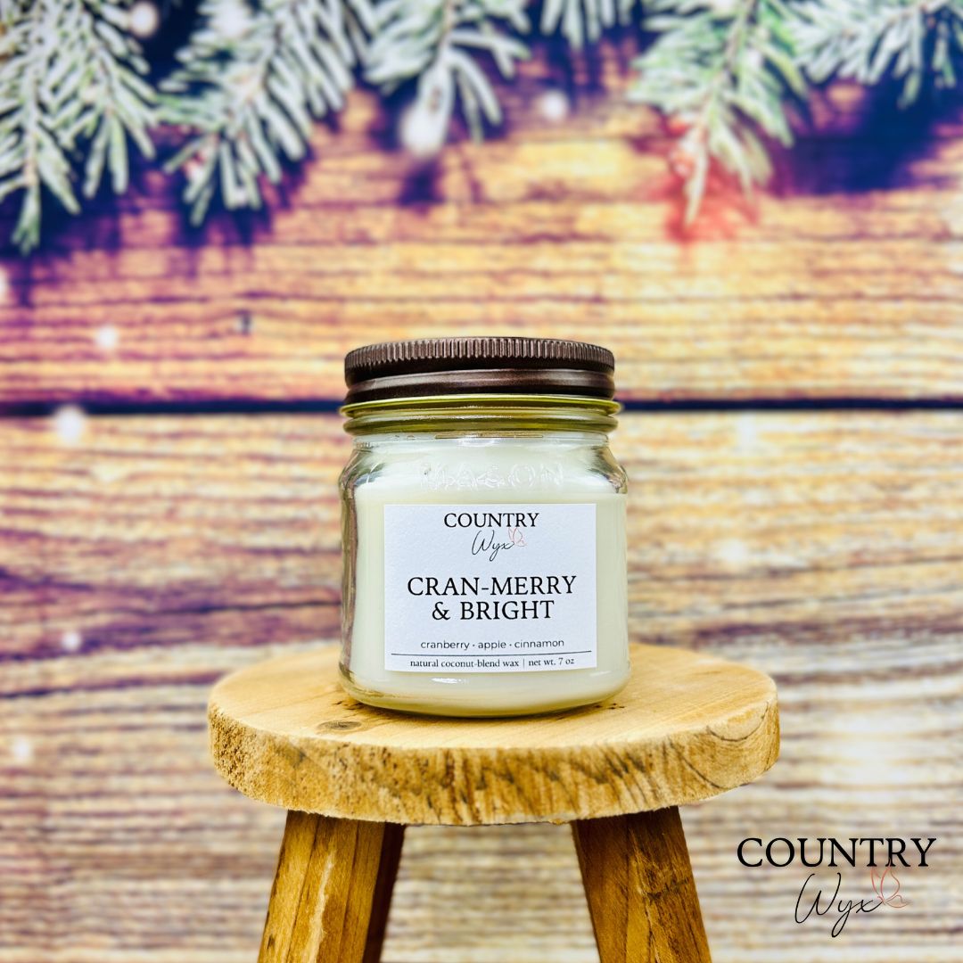 Cran-Merry &amp; Bright Candle - 8oz Mason Jar