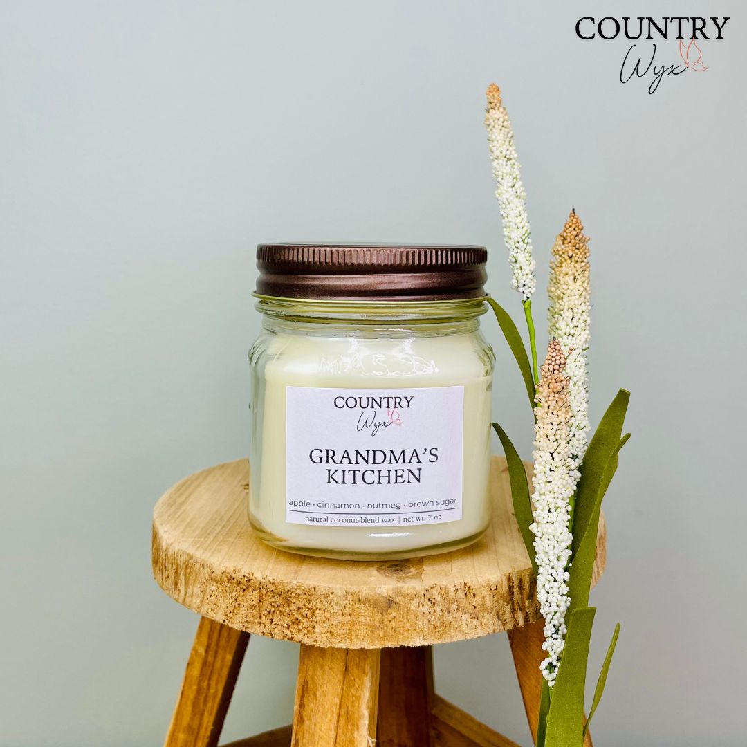 Grandma&#39;s Kitchen Candle - 8oz Mason Jar