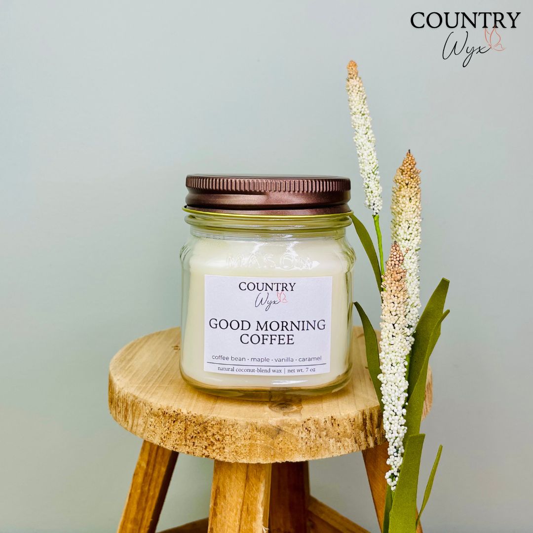 Good Morning Coffee Candle - 8oz Mason Jar