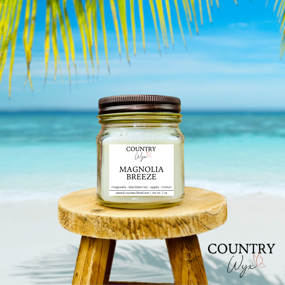 Magnolia Breeze Candle - 8oz Mason Jar