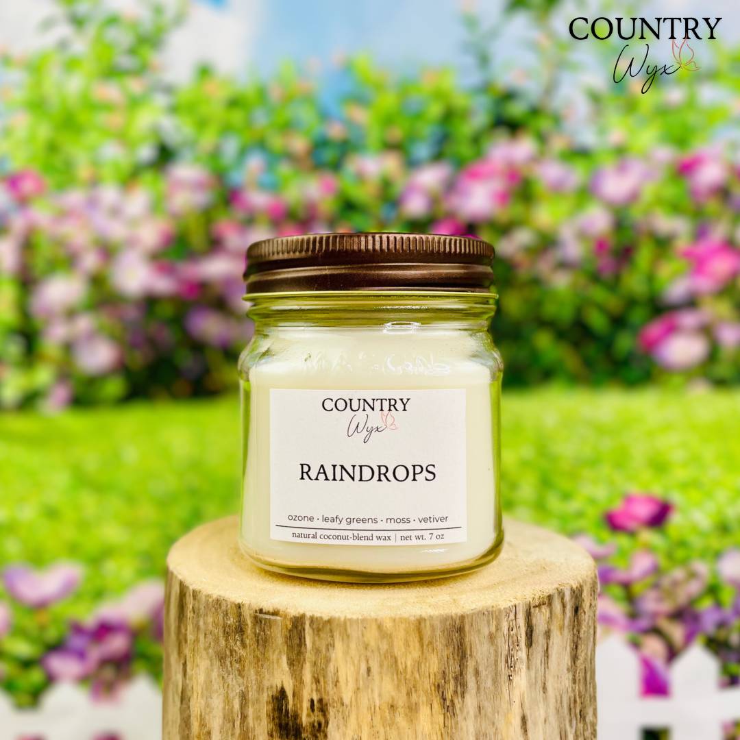 Raindrops Candle - 8oz Mason Jar