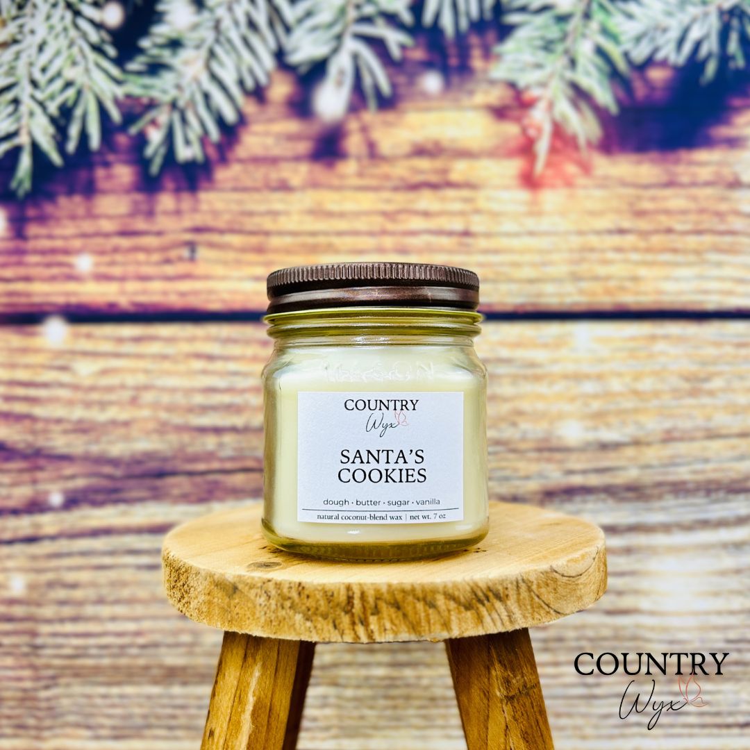 Santa&#39;s Cookies Candle - 8oz Mason Jar
