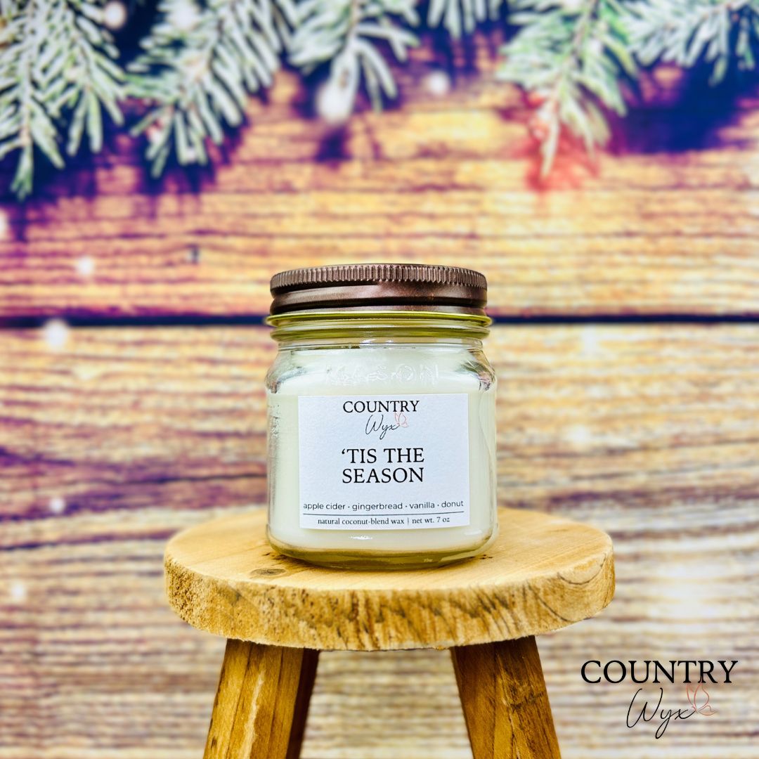 &#39;Tis The Season Candle - 8oz Mason Jar