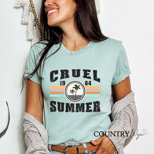 Cruel Summer T-Shirt - Heather Dusty Blue (Unisex)