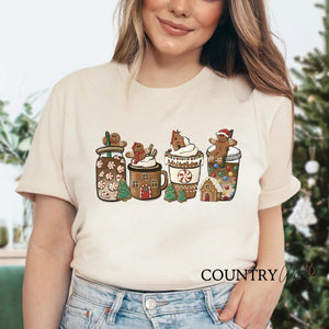 Gingerbread Coffee T-Shirt - Heather Dust (Unisex)