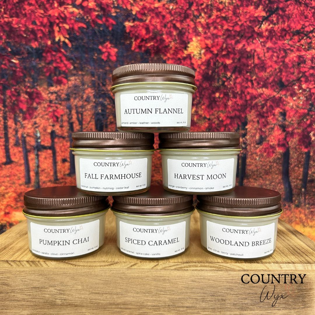 Shades of Autumn Candle Sample Pack - 4oz Jelly Jar