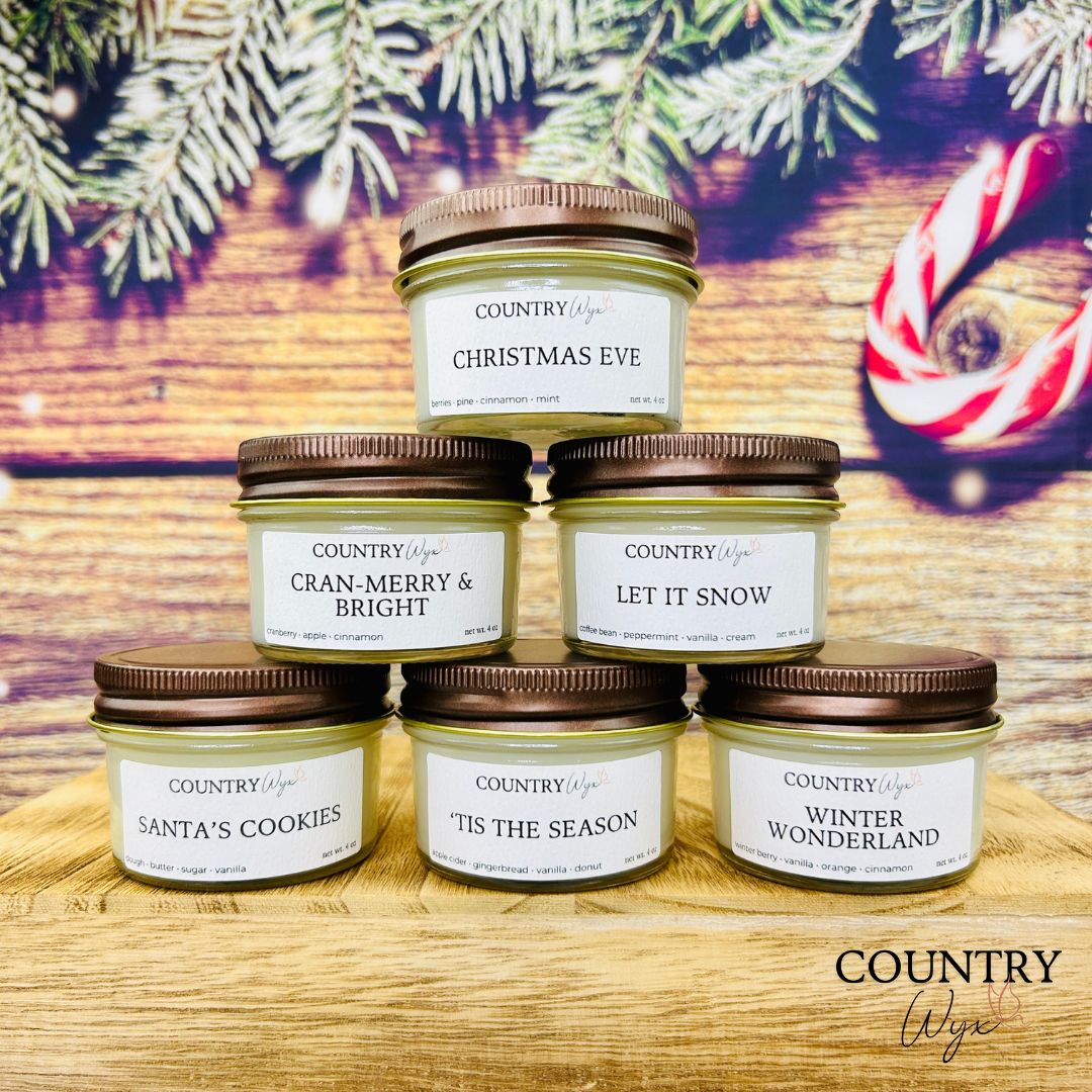 Home for the Holidays Candle Sample Pack - 4oz Jelly Jar