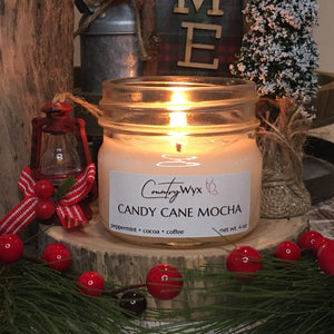 Country Wyx 4oz Candle - Candy Cane Mocha