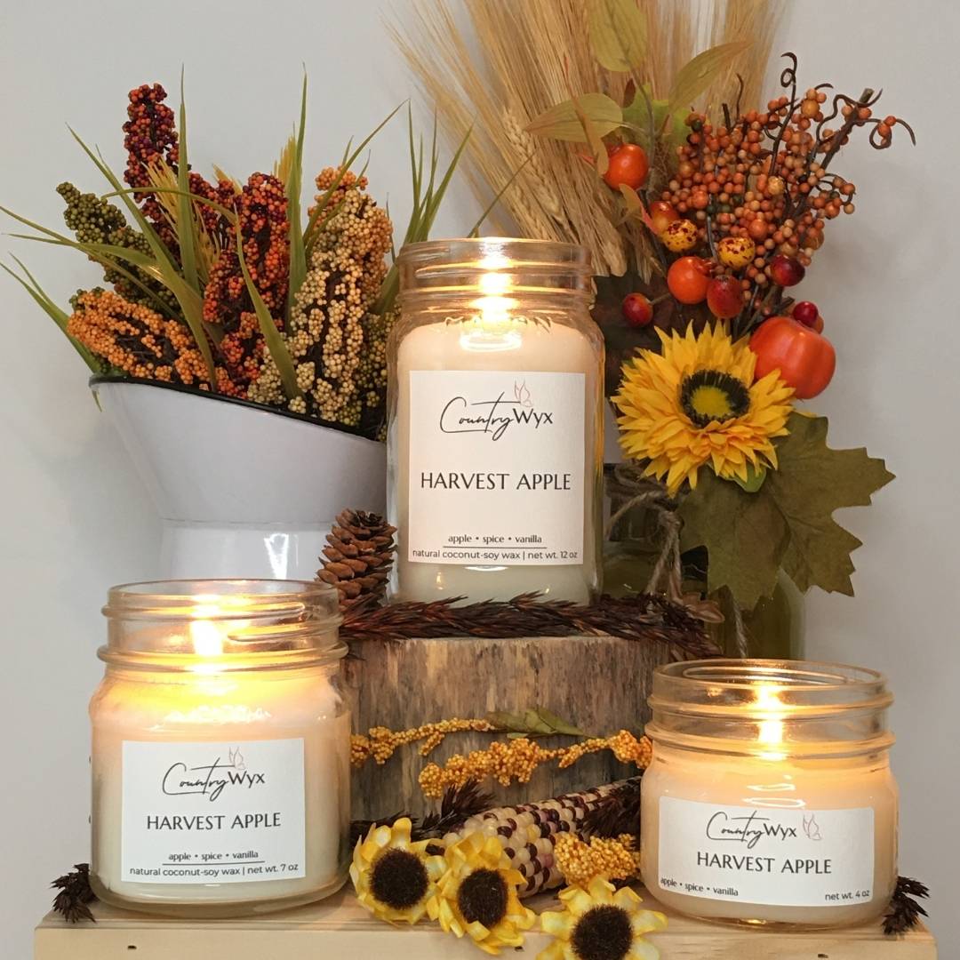 Mini Mason Jar Candle - Harvest Scents, Fall Candle