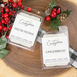 Country Wyx - Christmas Gift Box - Wax Melts in Feel'in Festive and Gingerbread