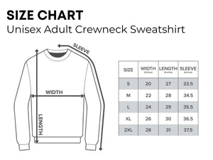 Country Wyx Crewneck Sweatshirt Size Chart